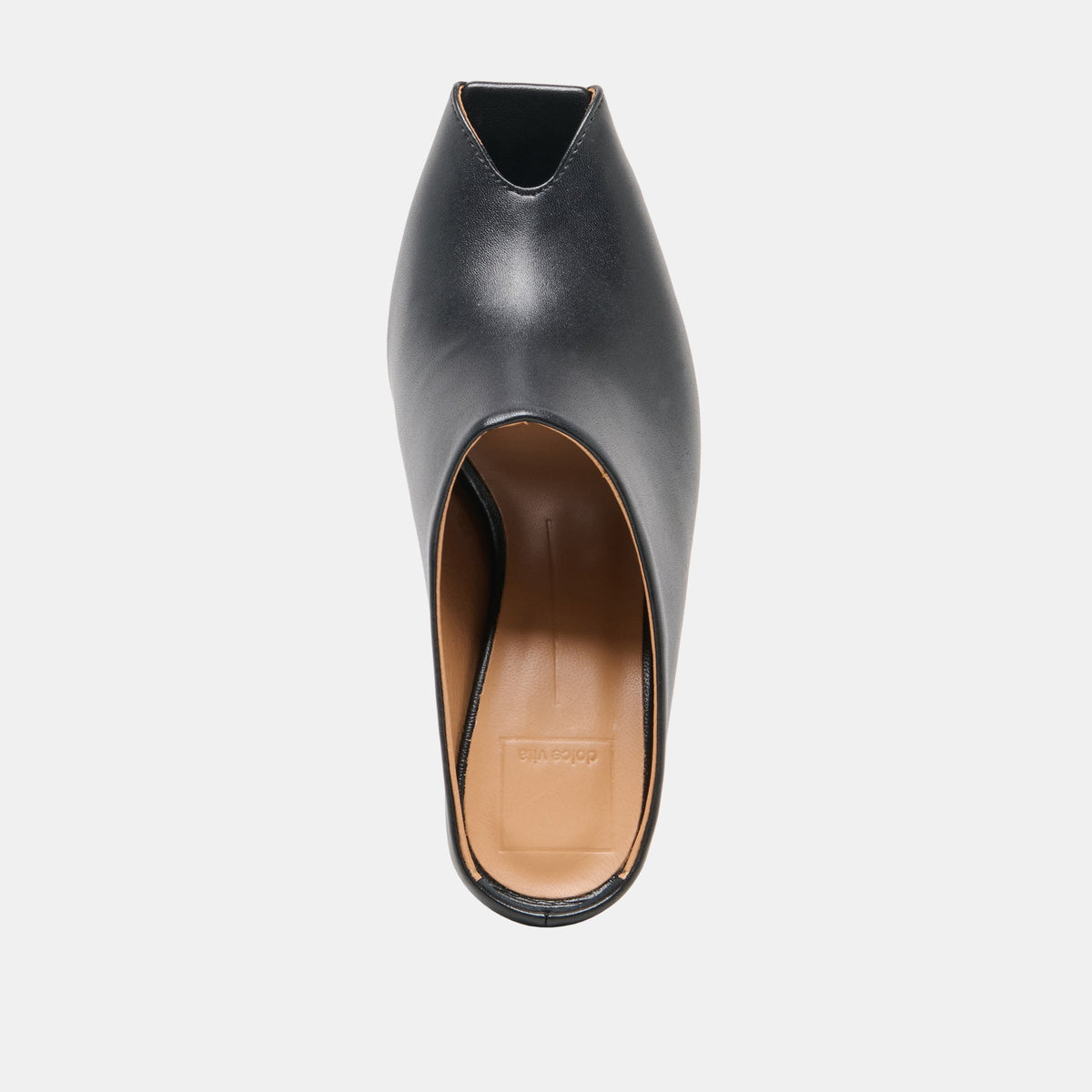 MERY Black Leather Peep-Toe Heels | Dolce Vita