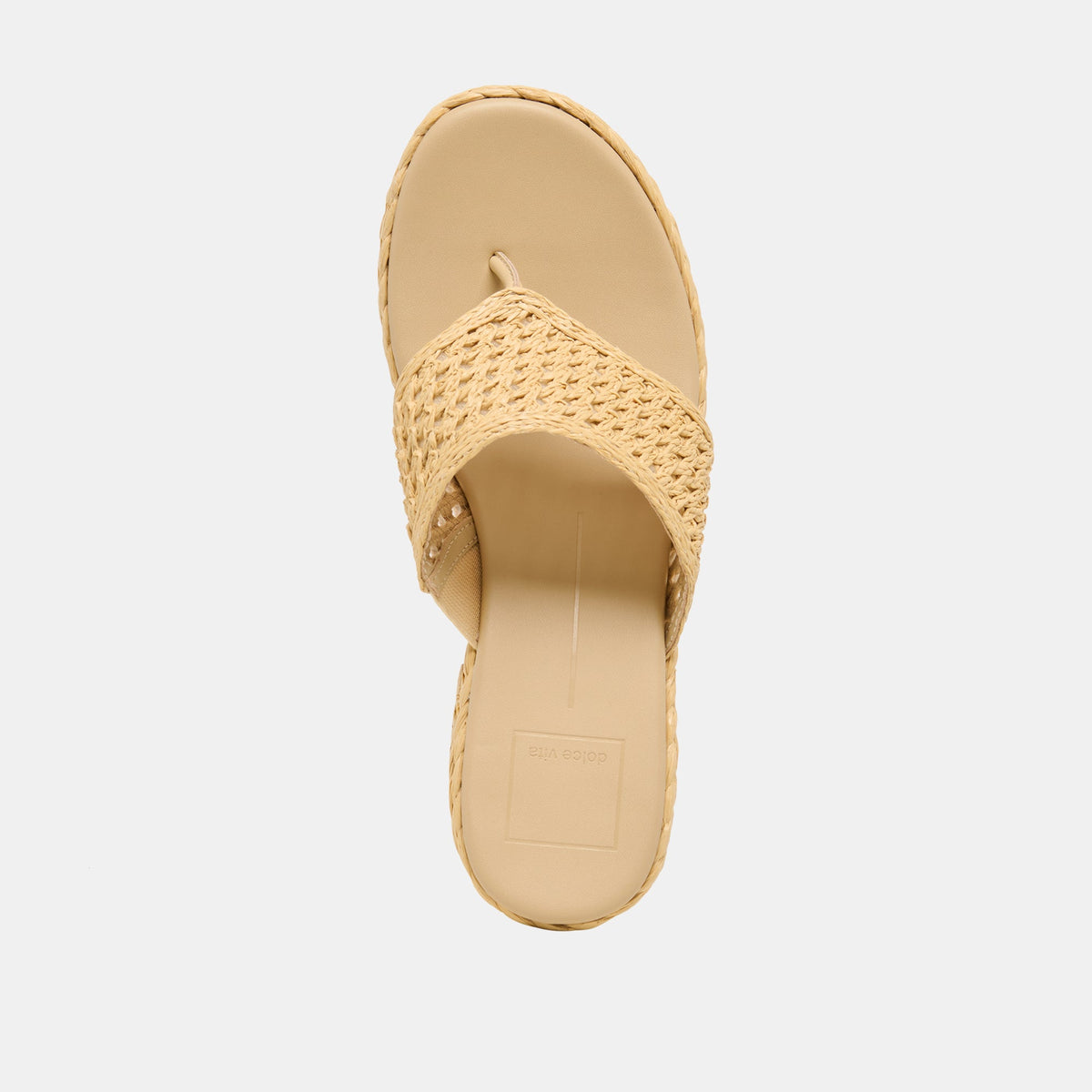 RIPPLE Lt Natural Raffia Platform Thong Block Heel | Dolce Vita