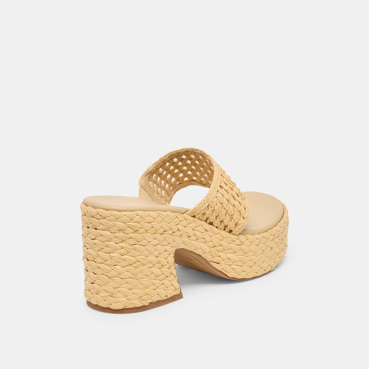 RIPPLE Lt Natural Raffia Platform Thong Block Heel | Dolce Vita