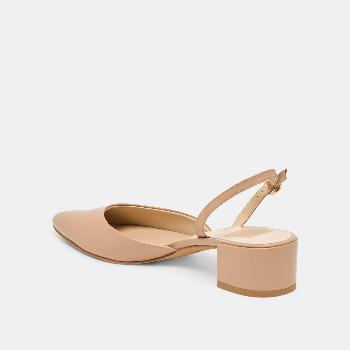 Carel Wide Lt Tan Crinkle Patent Leather Heels | Dolce Vita