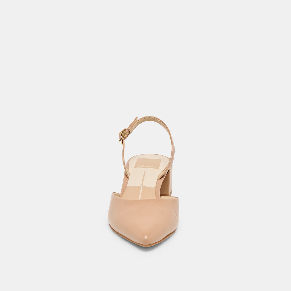 Carel Wide Lt Tan Crinkle Patent Leather Heels | Dolce Vita