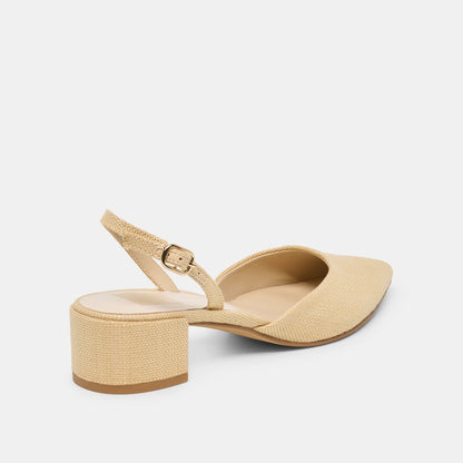 Carel Light Natural Raffia Heels | Dolce Vita