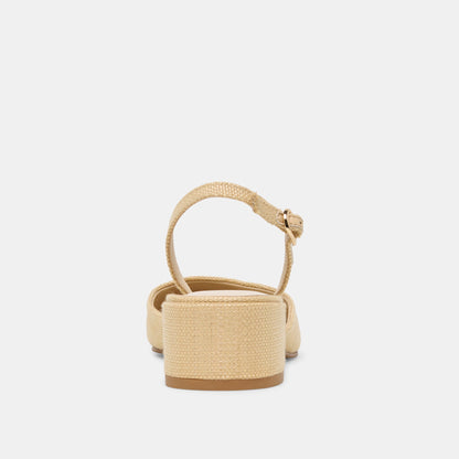 Carel Light Natural Raffia Heels | Dolce Vita