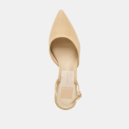 Carel Light Natural Raffia Heels | Dolce Vita