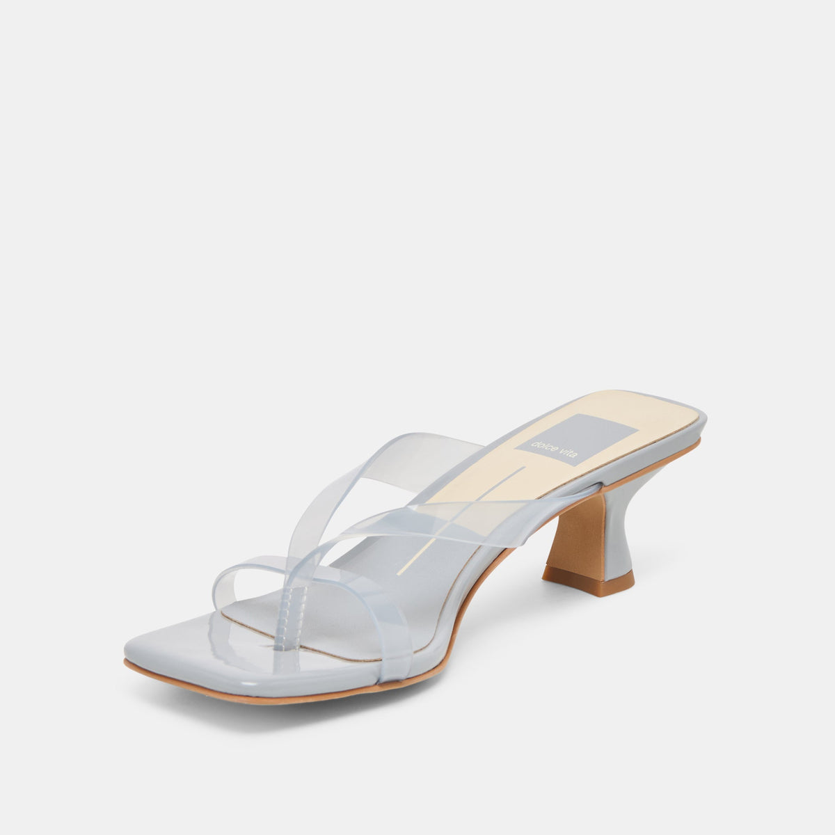 Brevel Vinyl Dusty Blue Jelly Heels | Dolce Vita