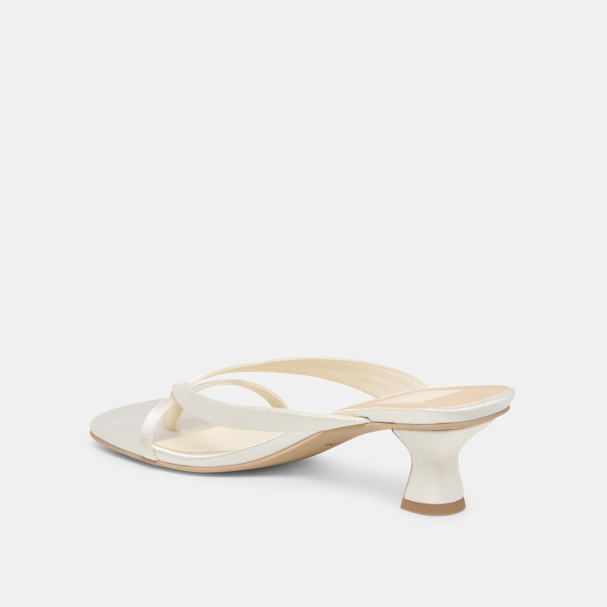 Brevel Wide True White Satin Heels | Dolce Vita