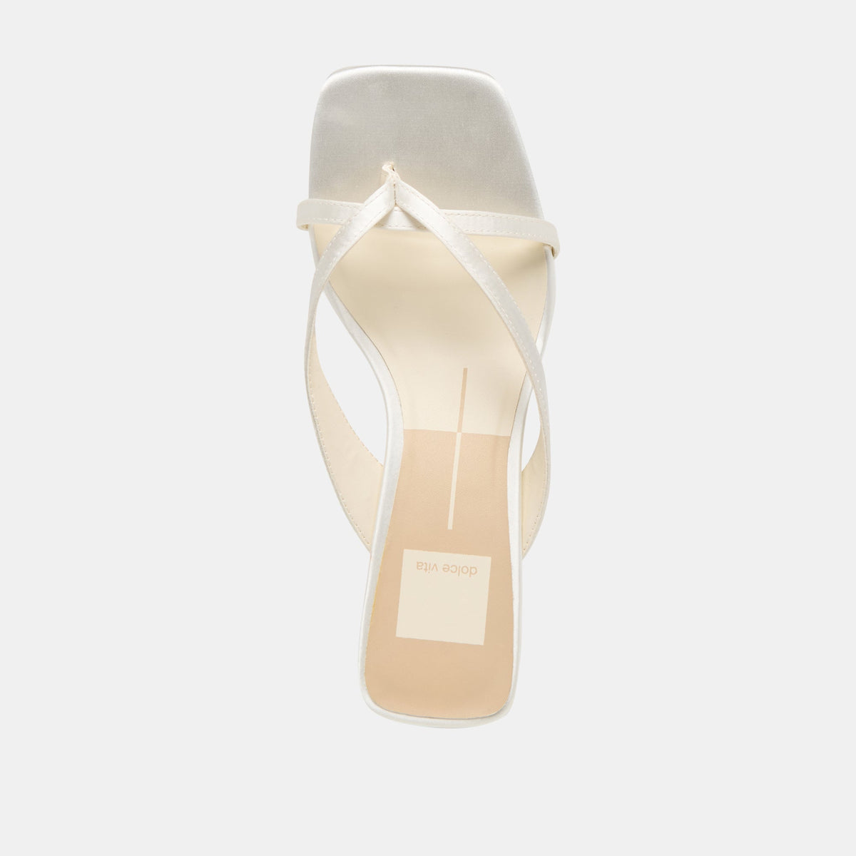Brevel Wide True White Satin Heels | Dolce Vita