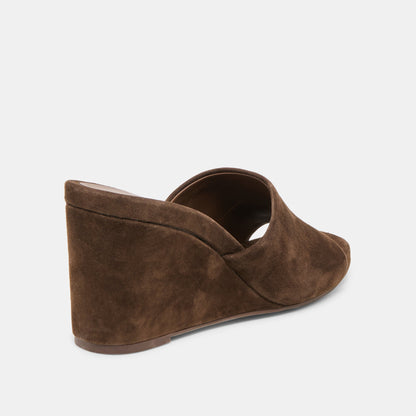 Holta Dk Brown Suede Wedges | Dolce Vita