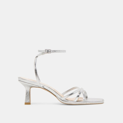 Manji Silver Metallic Leather Heels | Dolce Vita
