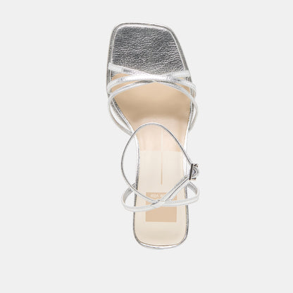 Manji Silver Metallic Leather Heels | Dolce Vita