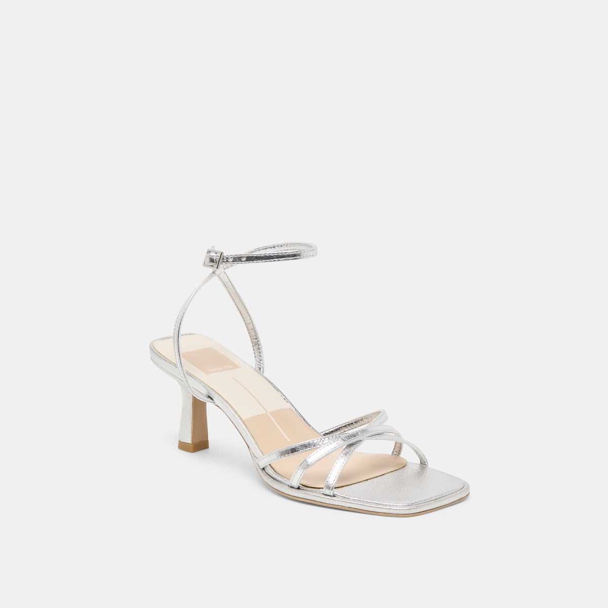 Manji Silver Metallic Leather Heels | Dolce Vita