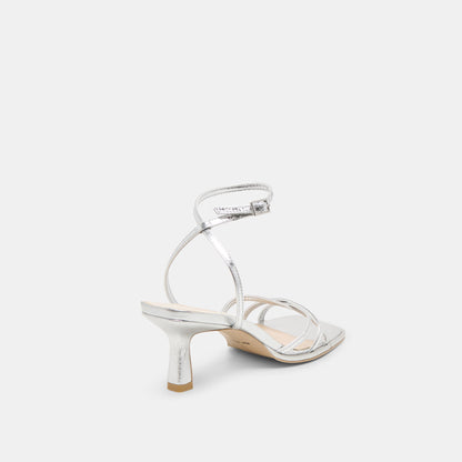 Manji Silver Metallic Leather Heels | Dolce Vita