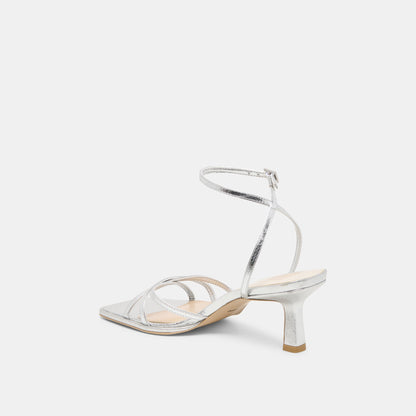 Manji Silver Metallic Leather Heels | Dolce Vita