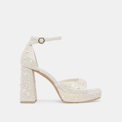 PANDRO PEARL WIDE HEELS TRUE WHITE SATIN
 – Dolce Vita | Dolce Vita
