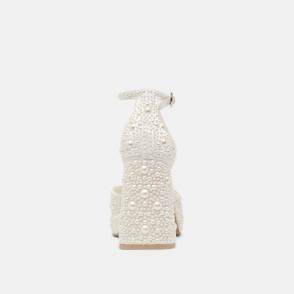 PANDRO PEARL WIDE HEELS TRUE WHITE SATIN
 – Dolce Vita | Dolce Vita