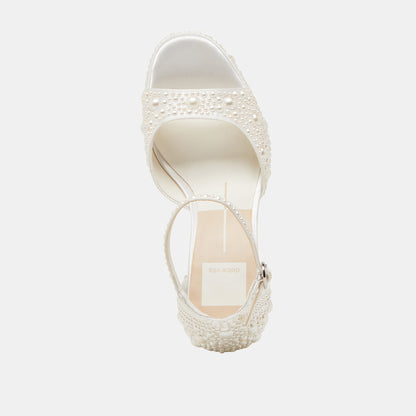 PANDRO PEARL WIDE HEELS TRUE WHITE SATIN
 – Dolce Vita | Dolce Vita