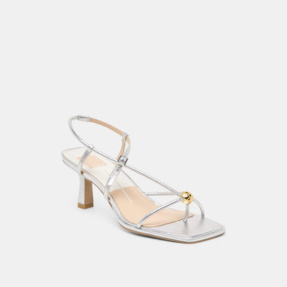 Mylee Silver Distressed Leather Heels | Dolce Vita