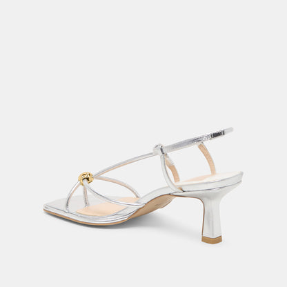 Mylee Silver Distressed Leather Heels | Dolce Vita
