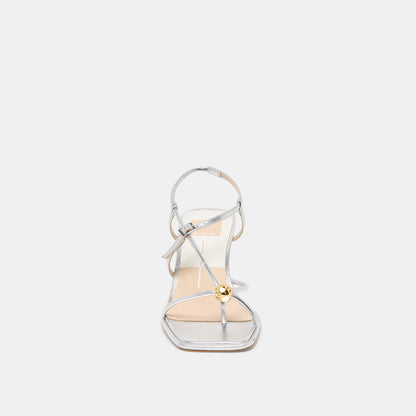 Mylee Silver Distressed Leather Heels | Dolce Vita