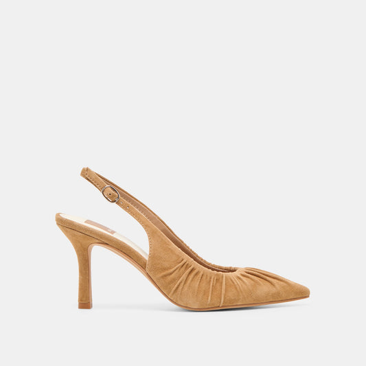 Keira Lt Brown Suede Heels | Dolce Vita