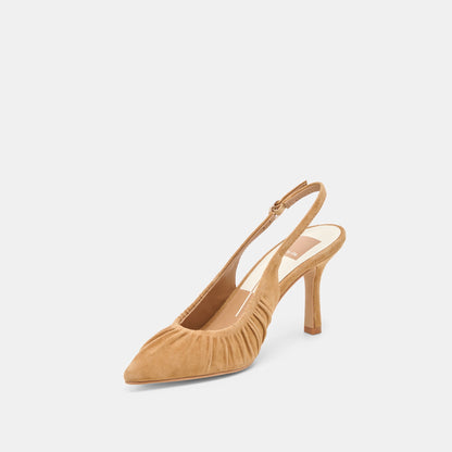Keira Lt Brown Suede Heels | Dolce Vita