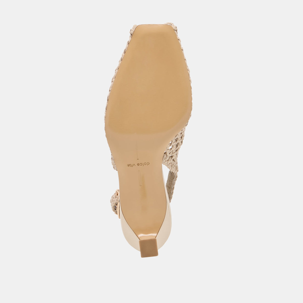 REMLA Bone Woven Leather Peep-Toe Kitten Heel | Dolce Vita