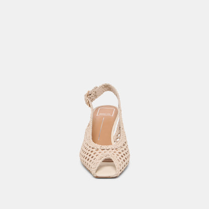 REMLA Bone Woven Leather Peep-Toe Kitten Heel | Dolce Vita