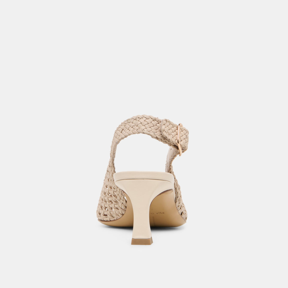 REMLA Bone Woven Leather Peep-Toe Kitten Heel | Dolce Vita