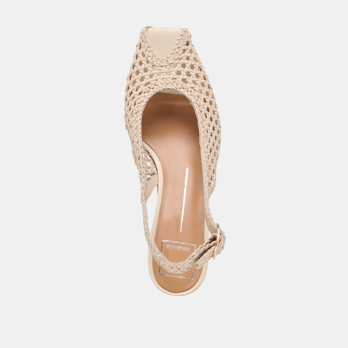REMLA Bone Woven Leather Peep-Toe Kitten Heel | Dolce Vita
