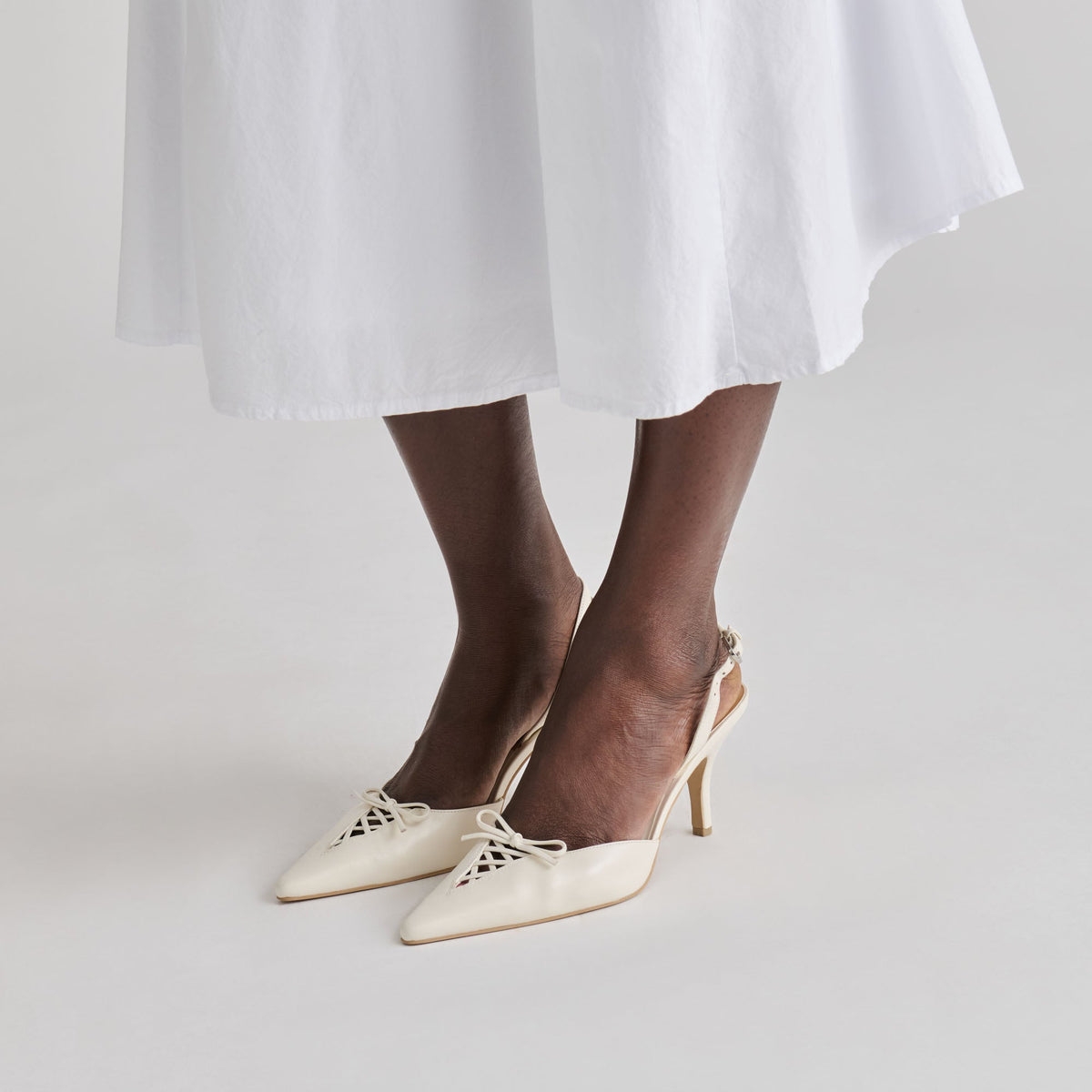 Hamya White Leather Heels | Dolce Vita