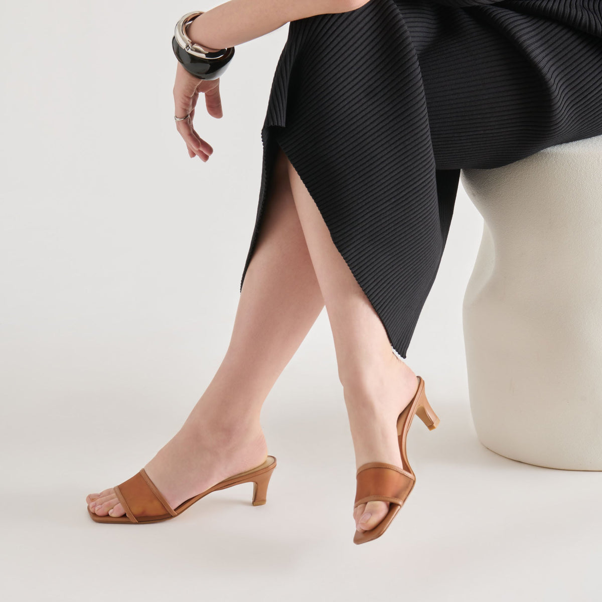 Rexa Mesh Caramel Mesh Heels | Dolce Vita
