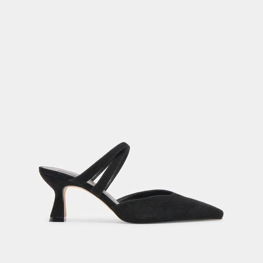Linore Onyx Suede Heels | Dolce Vita