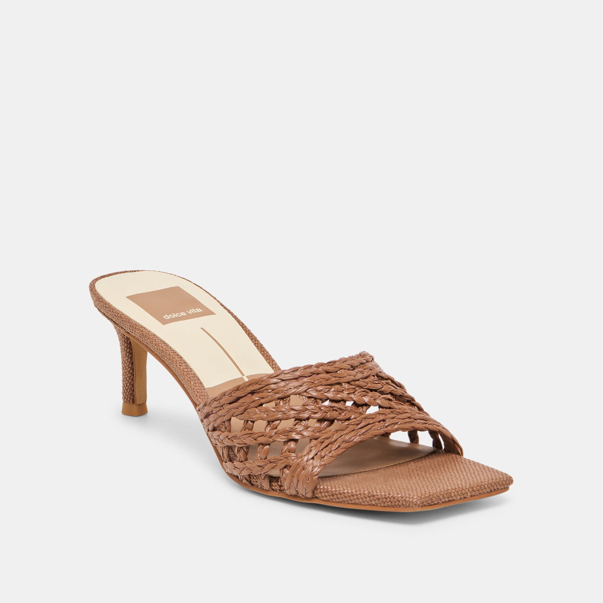 Bowen Cognac Raffia Heels | Dolce Vita