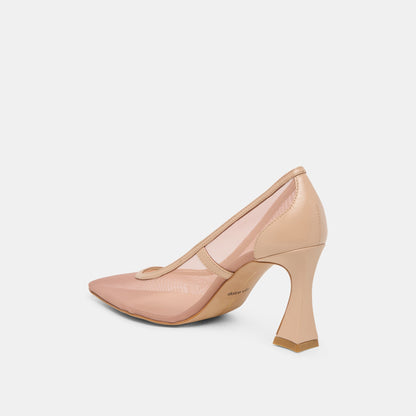 Malory Lt Tan Mesh Heels | Dolce Vita
