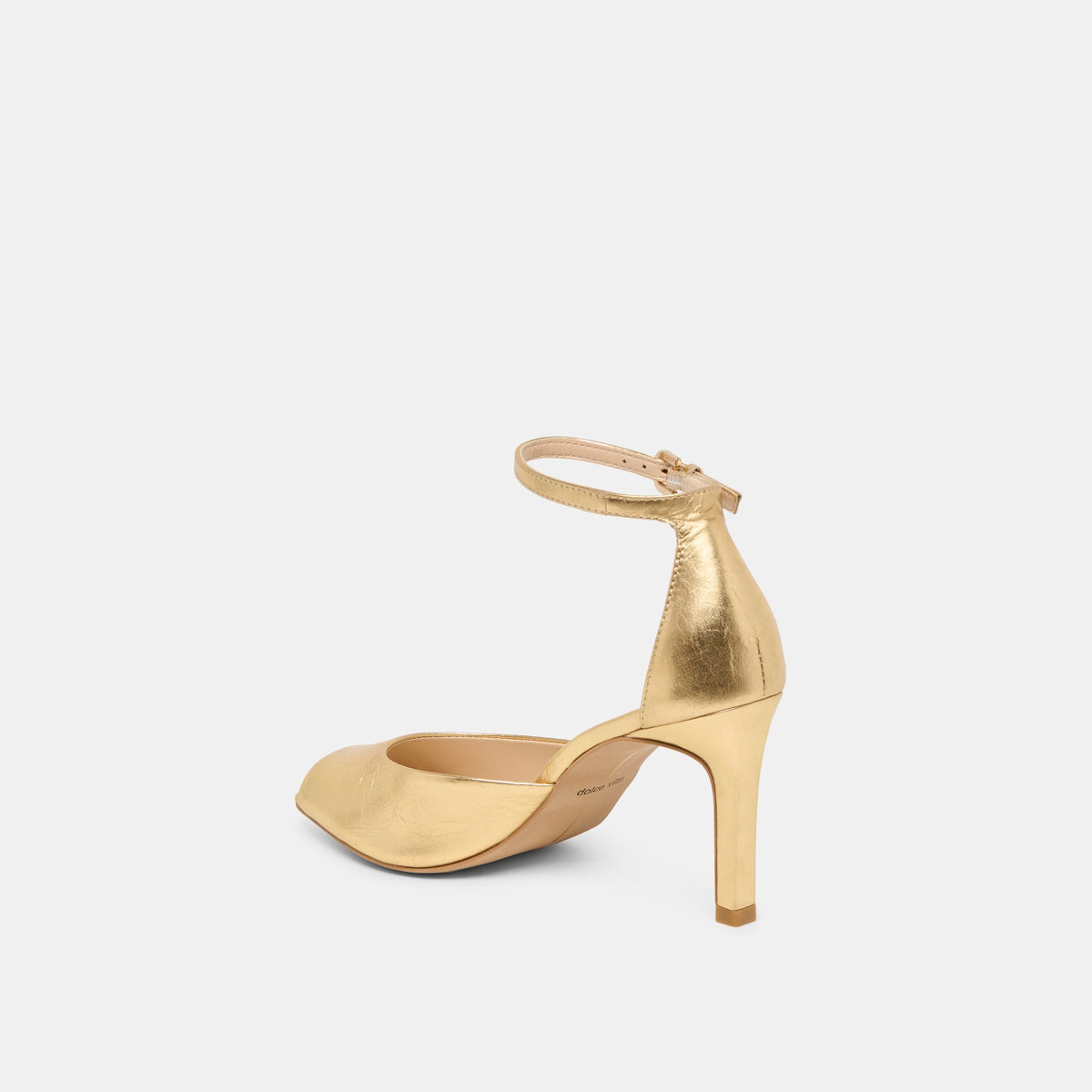 Serlo Gold Crinkle Patent Heels | Dolce Vita