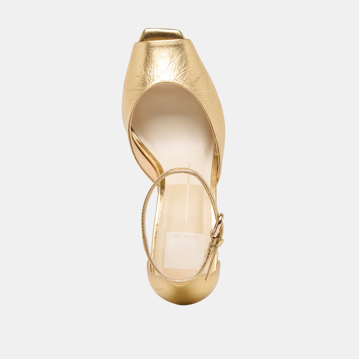 Serlo Gold Crinkle Patent Heels | Dolce Vita