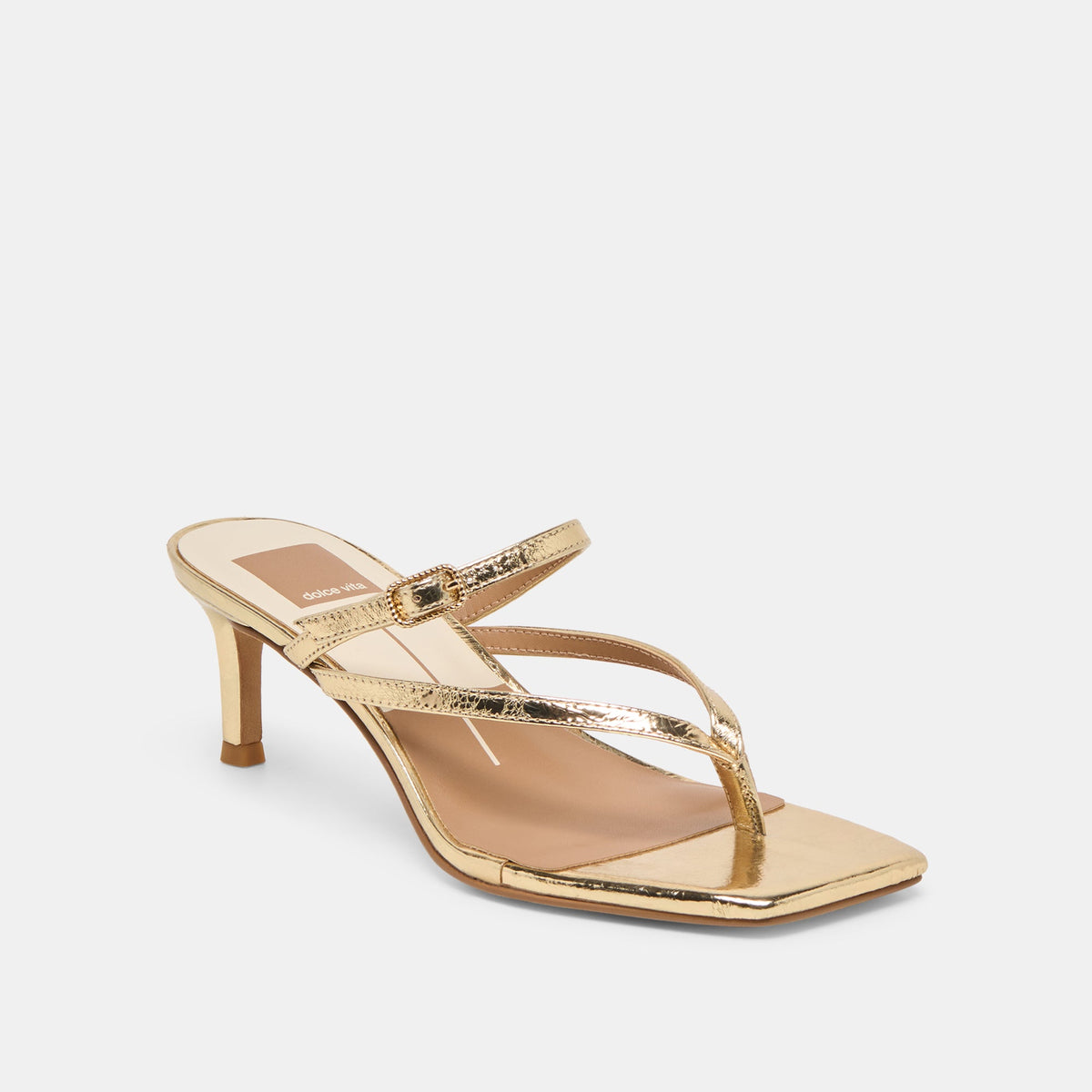Biaga Gold Distressed Leather Heels | Dolce Vita