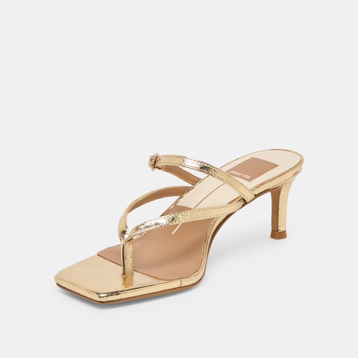 Biaga Gold Distressed Leather Heels | Dolce Vita