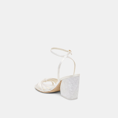 Ronica True White Satin Heels | Dolce Vita