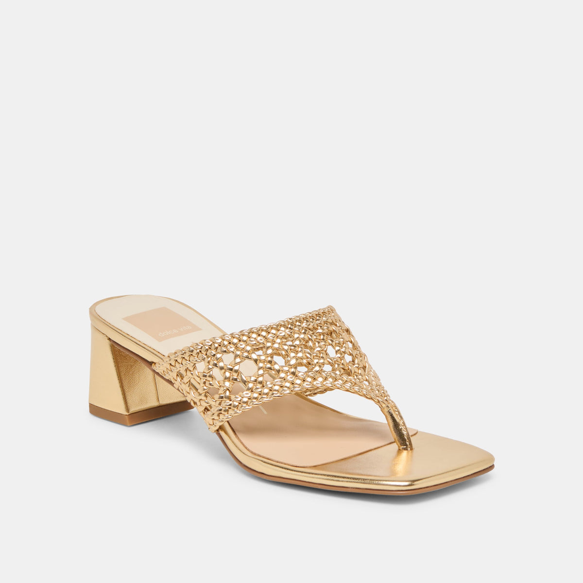 Barlo Gold Woven Stella Heels | Dolce Vita