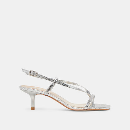 LAURY HEELS SILVER EMBOSSED LEATHER
 – Dolce Vita | Dolce Vita