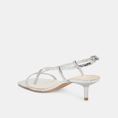 LAURY HEELS SILVER EMBOSSED LEATHER
 – Dolce Vita | Dolce Vita