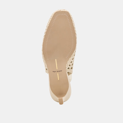 Fawne Creme Woven Stella Heels | Dolce Vita