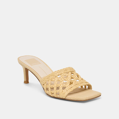 Bowen Lt Natural Raffia Heels | Dolce Vita