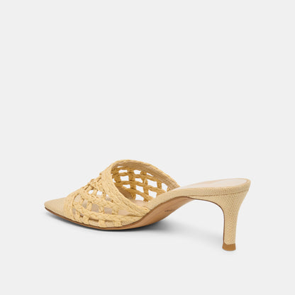 Bowen Lt Natural Raffia Heels | Dolce Vita