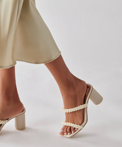 NOEL Heels Vanilla Pearls | Vanilla Pearl Bead Heels
 – Dolce Vita | Dolce Vita