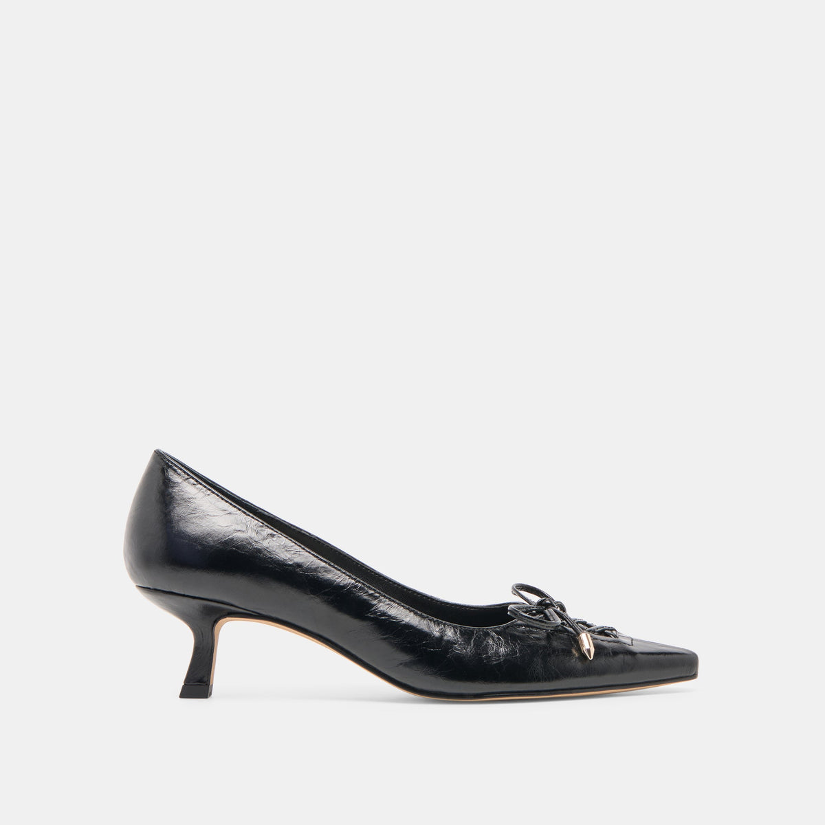 Clarie Midnight Crinkle Patent Leather Heels | Dolce Vita