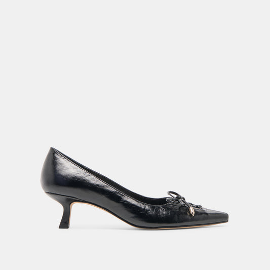 Clarie Midnight Crinkle Patent Leather Heels | Dolce Vita