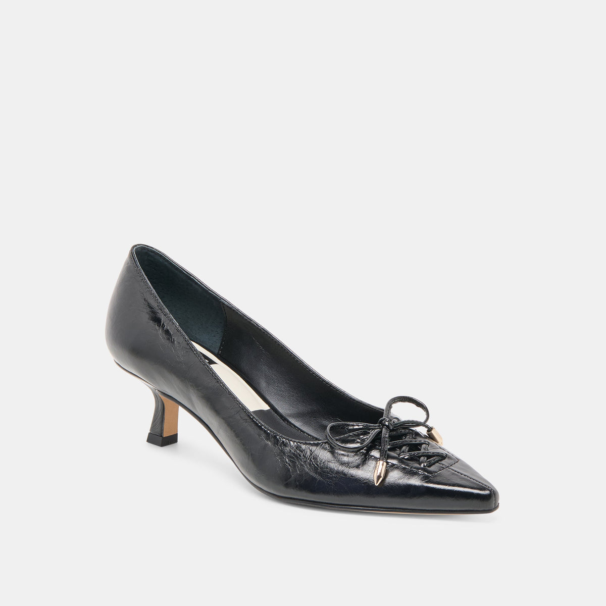 Clarie Midnight Crinkle Patent Leather Heels | Dolce Vita