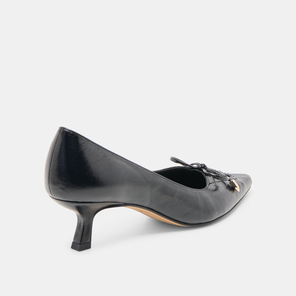 Clarie Midnight Crinkle Patent Leather Heels | Dolce Vita